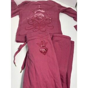 Juicy Couture Matching Tracksuit Set Large Pants Pink Sweatsuit VTG  Y2k Crown
